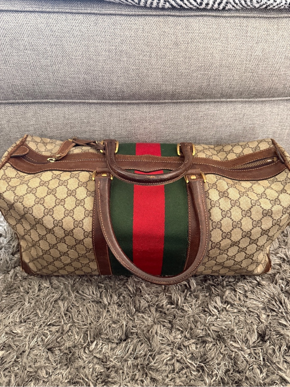 Vintage Gucci Duffel Travel Bag - Picture 2 of 16